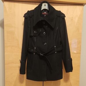 Womens Miss Sixty Wool Blend Coat Black Size Medium